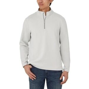 NEW Kirkland Signature Men's Size S Light Gray 1/4 Zip Pullover Sweatshirt